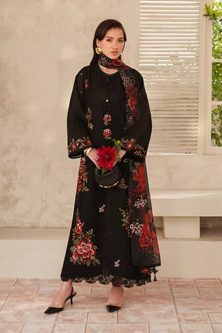 Baroque Black Embroidered Lawn