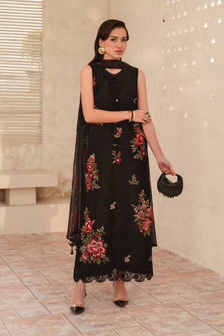 Baroque Black Embroidered Lawn