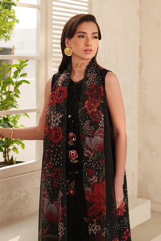 Baroque Black Embroidered Lawn