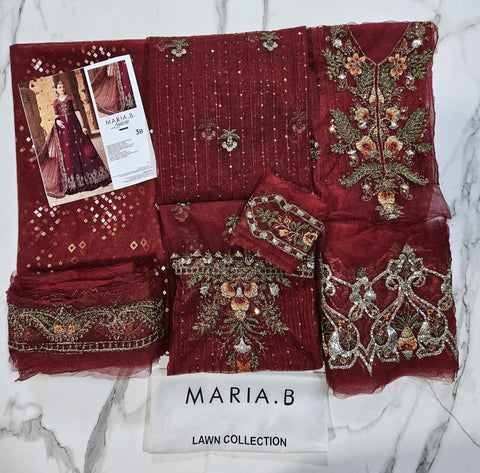 MariaB Luxury Lawn 2024 
Product Code= 3-B (A+Replica)
